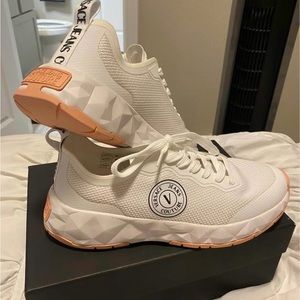 Ladies white Versace tennis shoes